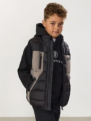 Gym King Black Kids Peak Puffer Gilet - Image 3 of 6