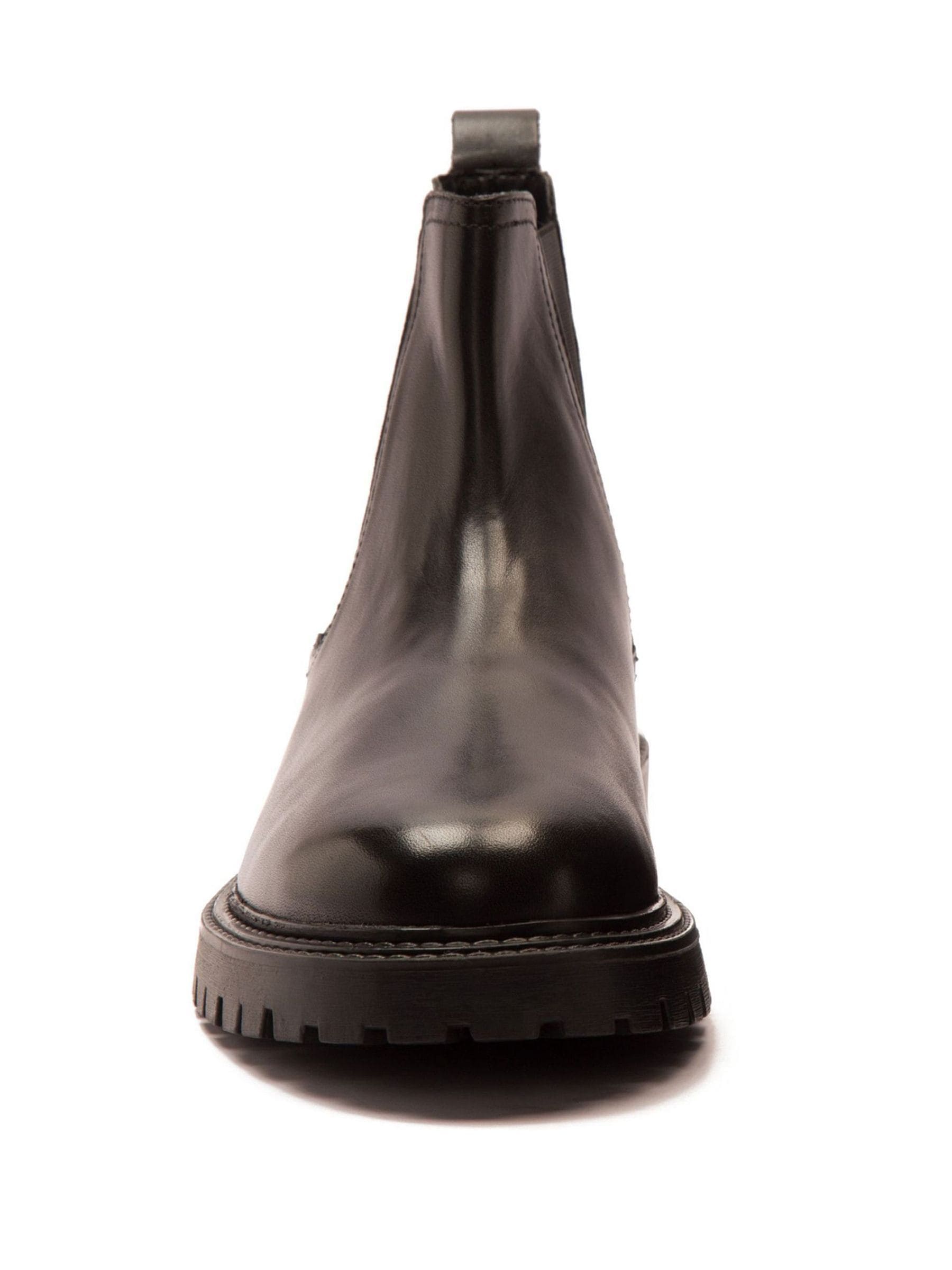 Buy Off The Hook Black Ozzy High Heel Leather Ankle Chelsea Boots