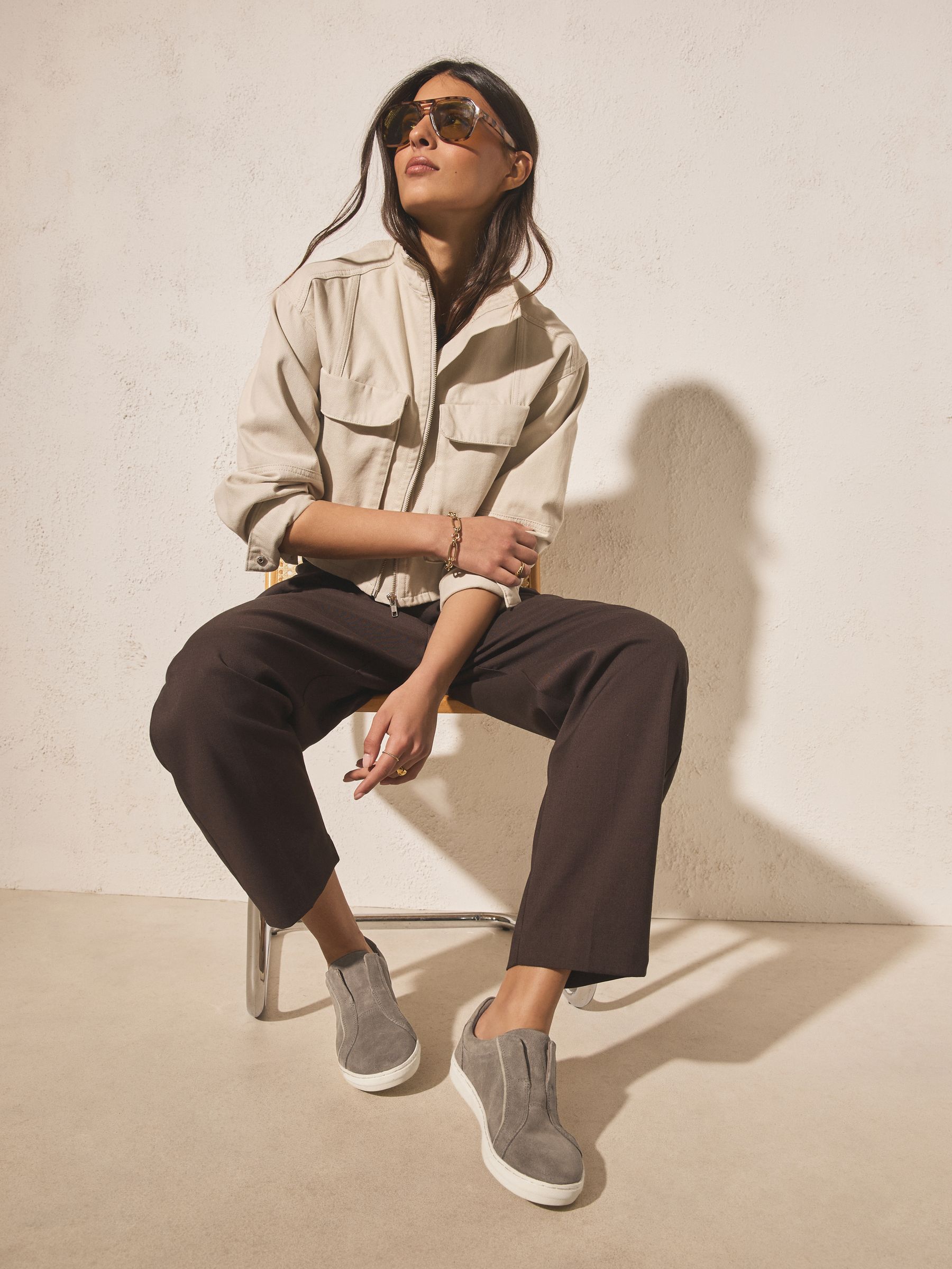 Next Rise Shoes Buy Neutral Forever Comfort Leather Slip On Trainers from the Next UK ...