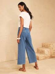 Love & Roses Mid Blue Wide Crop Sailor Jeans - Image 5 of 5