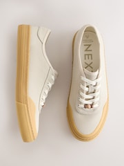 Szarobeżowy - Forever Comfort® Lace-Up Gum Sole Charm Trainers - Obraz 1 z 9