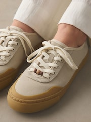 Szarobeżowy - Forever Comfort® Lace-Up Gum Sole Charm Trainers - Obraz 4 z 9