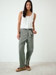 Vert kaki - Straight Leg Chinos with Side Stripes - Image 2 de 7