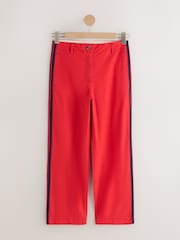 Red Straight Leg Chinos with Side Stripes - Image 2 of 6