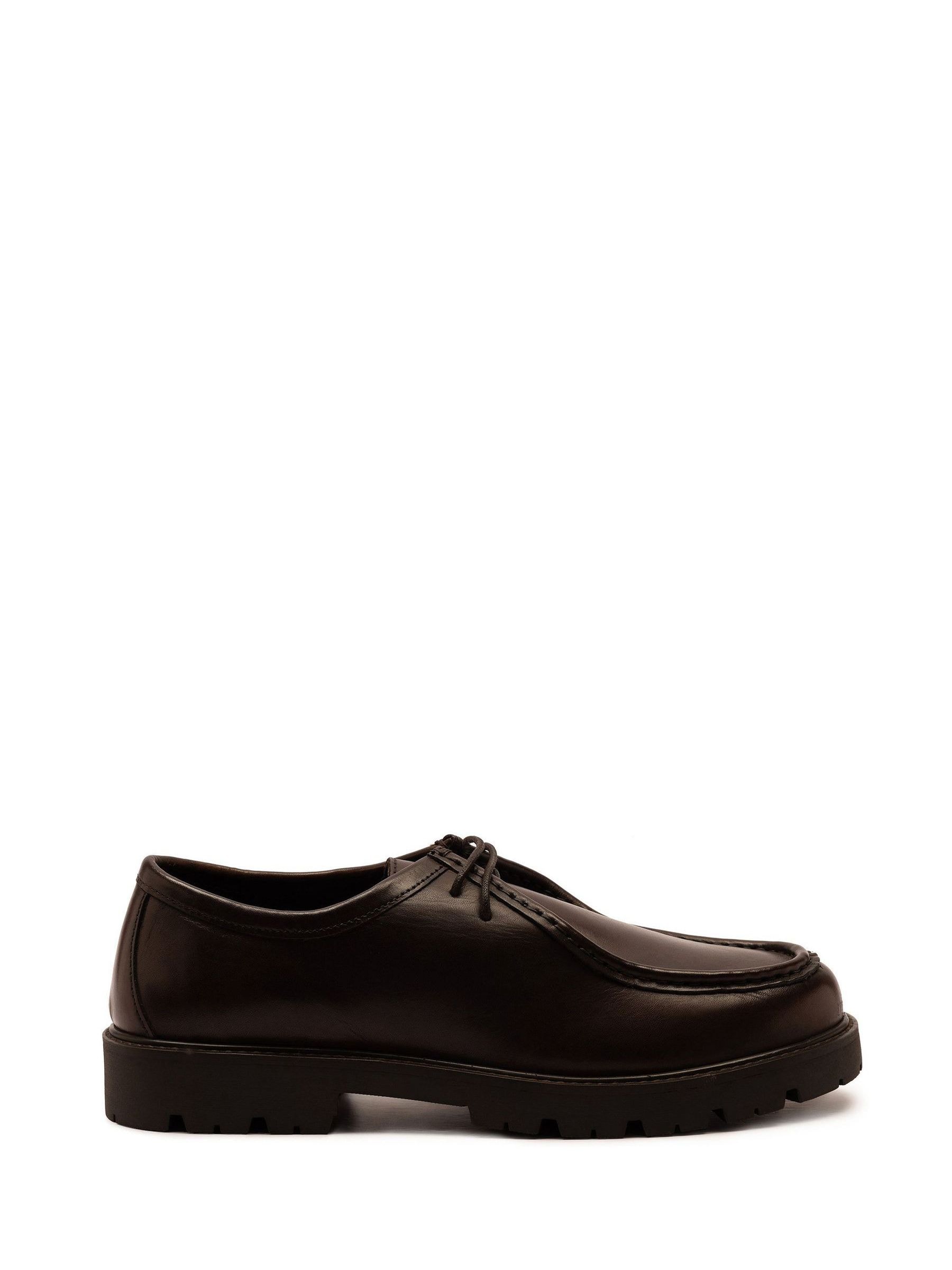 Buy Off The Hook Brown Jovi Leather Moc Toe Lace-Up Shoes with Lug