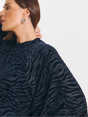 Simply Be Blue Animal Devoure Skater Dress - Image 4 of 4