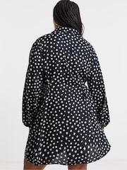 Simply Be Black Spun Viscose Shirt Dress - Image 3 of 4