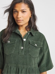Simply Be Green Cord Boxy Mini Dress - Image 4 of 4