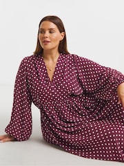 Simply Be Red V-Neck Button Through Midi Dress - Image 3 of 4