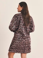 Simply Be Red Tinsel Sequin Dress - Image 3 of 4