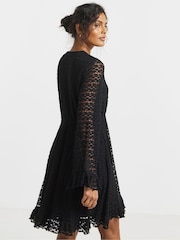 Simply Be Black Lace Skater Dress - Image 2 of 4