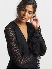 Simply Be Black Lace Skater Dress - Image 4 of 4