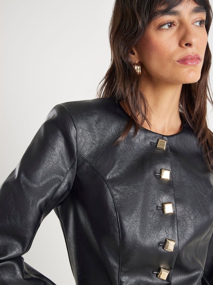 River Island Black Long Sleeve Structured Dress - Image 2 of 4