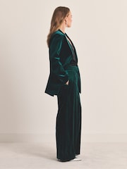 Simply Be Green Velvet Single Breasted Blazer - Image 3 of 4