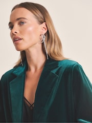 Simply Be Green Velvet Single Breasted Blazer - Image 4 of 4