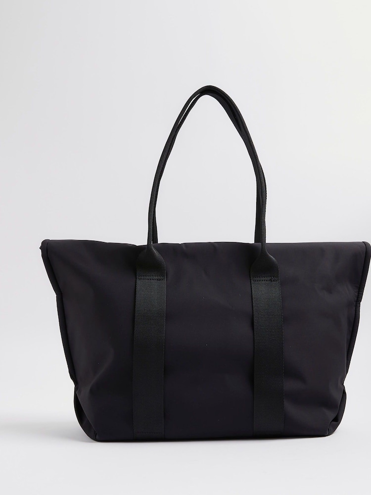 River Island Black Roll Top Holdall logo Bag - Image 2 of 6