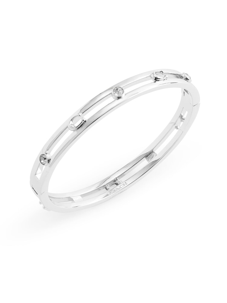 COACH Silver Signature C Open Bangle Bracelet - Image 2 of 4 COACH Silver Signature C Open Bangle Bracelet - Image 2 of 4