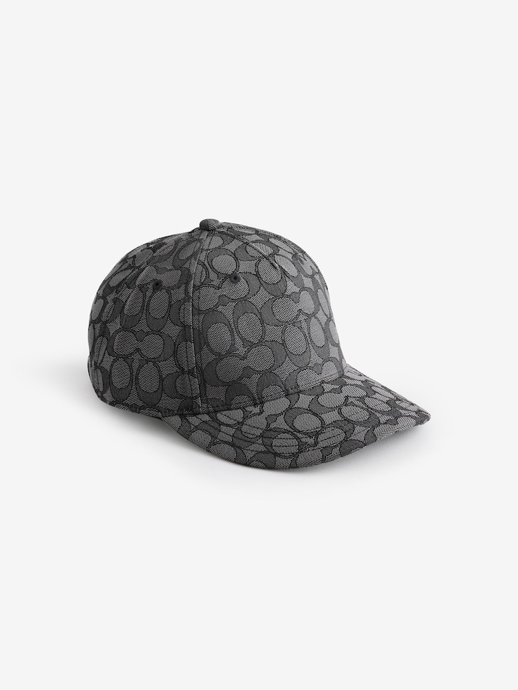 COACH Grey Signature C Jacquard Baseball Hat - Image 1 of 3 COACH Grey Signature C Jacquard Baseball Hat - Image 1 of 3