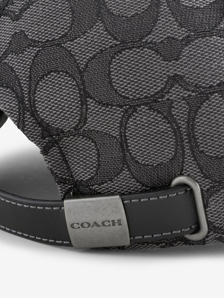 COACH Grey Signature C Jacquard Baseball Hat - Image 2 of 3 COACH Grey Signature C Jacquard Baseball Hat - Image 2 of 3