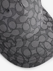 COACH Grey Signature C Jacquard Baseball Hat - Image 3 of 3