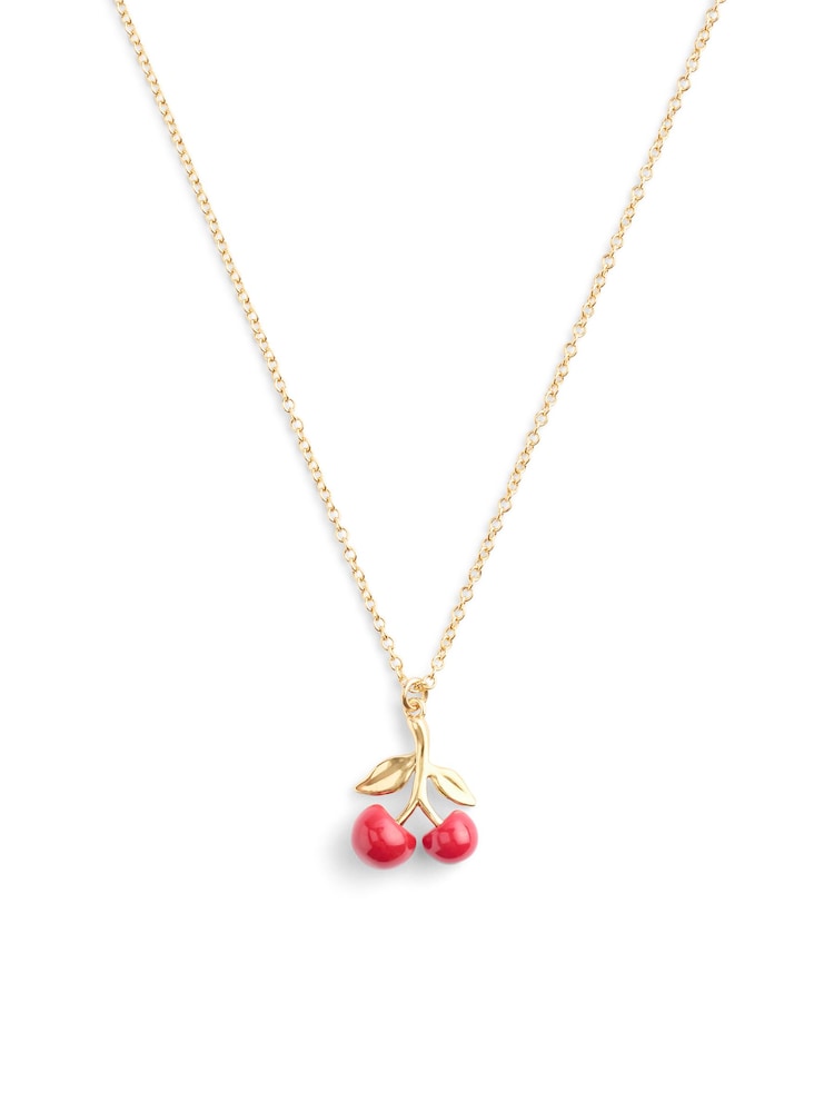 COACH Red Cherry Cluster Pendant Necklace - Image 2 of 4 COACH Red Cherry Cluster Pendant Necklace - Image 2 of 4