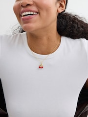 COACH Red Cherry Cluster Pendant Necklace - Image 3 of 4