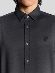 Lyle & Scott Blue Jacquard Interlock Shirt - Image 3 of 5
