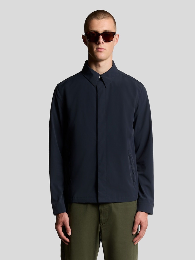Lyle & Scott Blue Zip Through Nylon Overshirt - Image 1 of 5