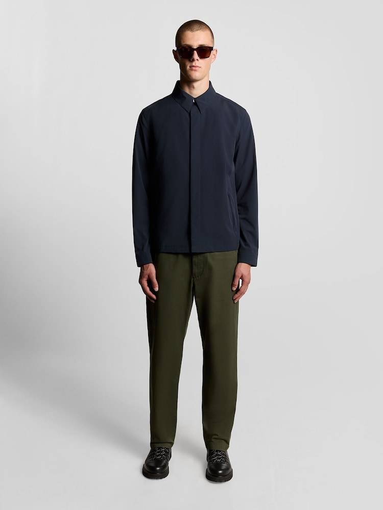 Lyle & Scott Blue Zip Through Nylon Overshirt - Image 2 of 5