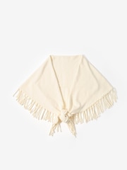 Mint Velvet White Fringed Triangle Shawl - Image 1 of 6