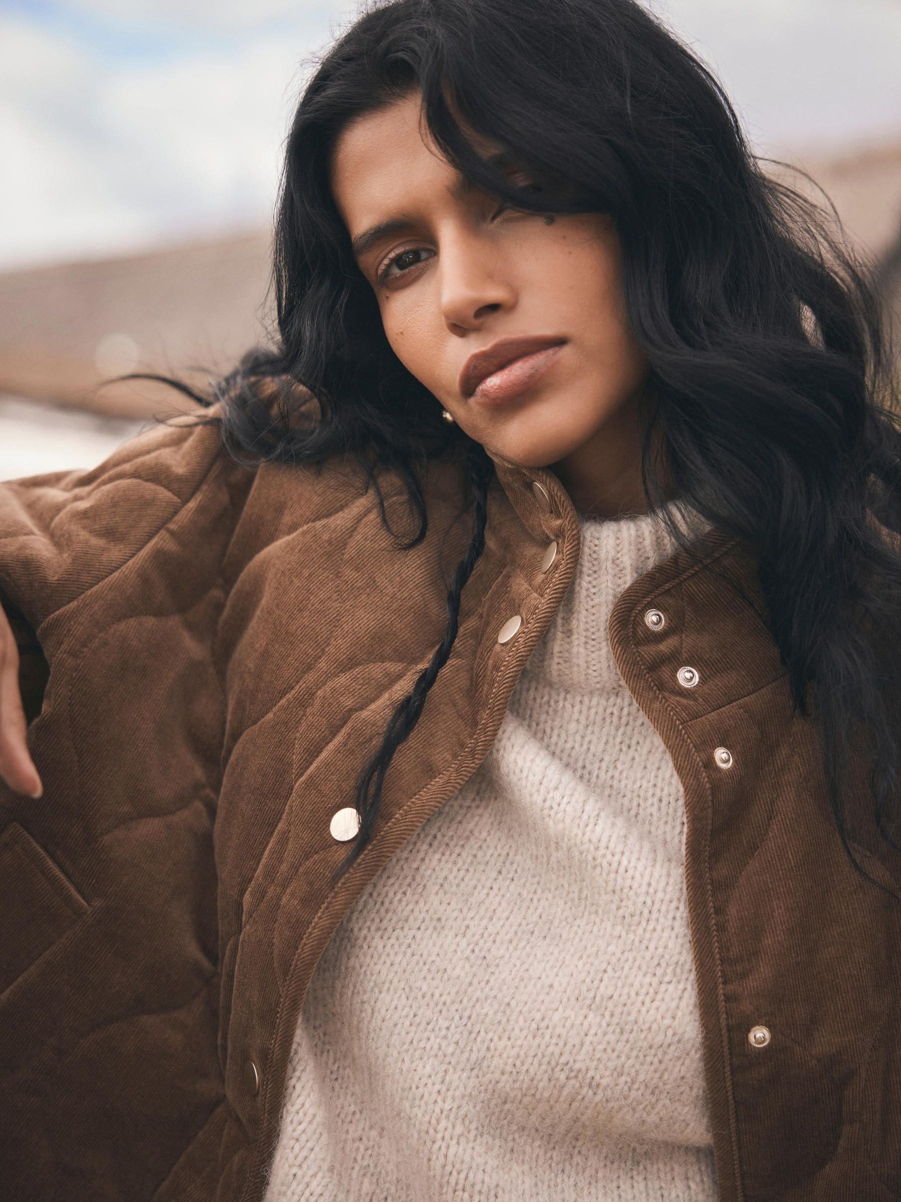 Buy Mint Velvet Brown Cord Quilted Jacket from Next Luxembourg