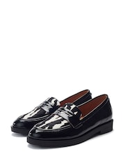 Moda in Pelle Black Fumia Flexible Outsole Penny Loafers - Image 2 of 4