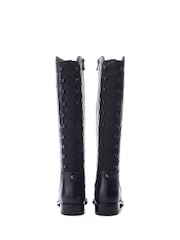 Moda in Pelle Black Sinclair Elastic Back Quilted Long Boots - Image 3 of 4