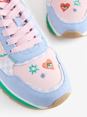 Eleanor Bowmer Blue Chequerboard Chunky Trainers - Image 4 of 6