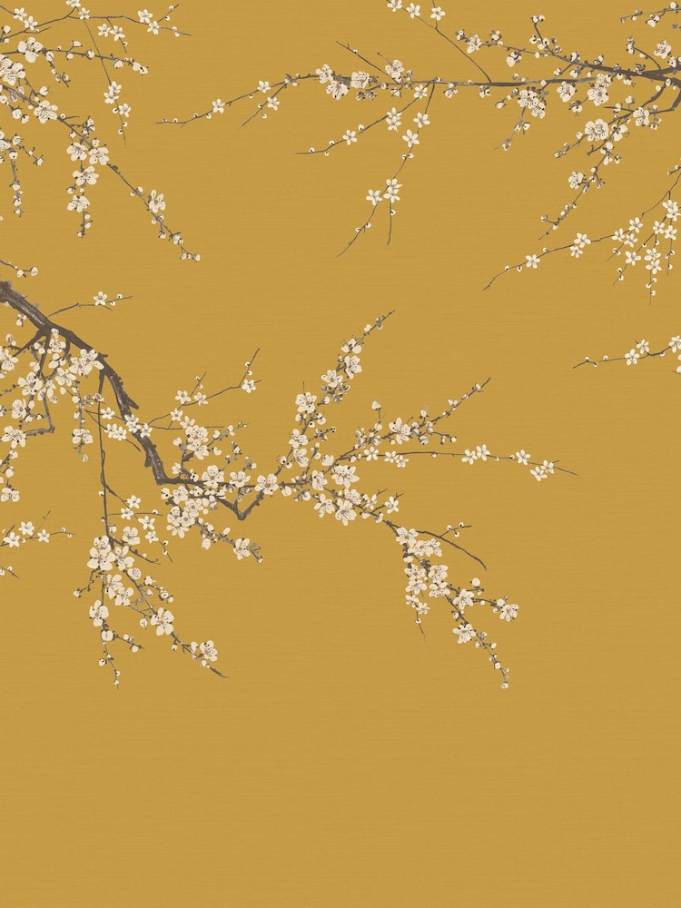 Graham & Brown Turmeric Sakura A4 Mural Sample - Image 2 of 3