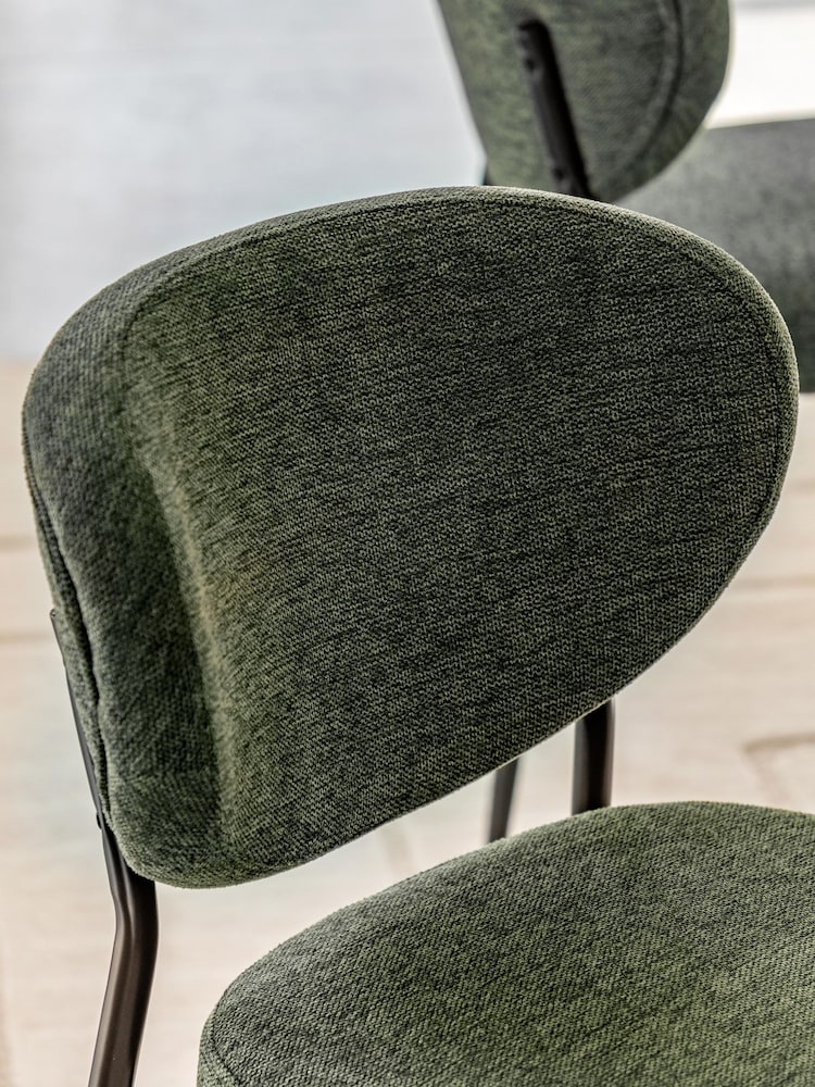 Gallery Home Set of 2 Green Orion Dining Chairs - Image 2 of 8 Gallery Home Set of 2 Green Orion Dining Chairs - Image 2 of 8
