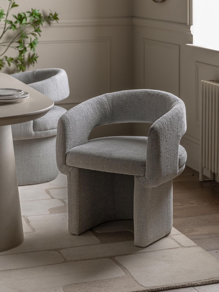 Gallery Home Grey Pimlico Boucle Dining Chair - Image 1 of 8 Gallery Home Grey Pimlico Boucle Dining Chair - Image 1 of 8