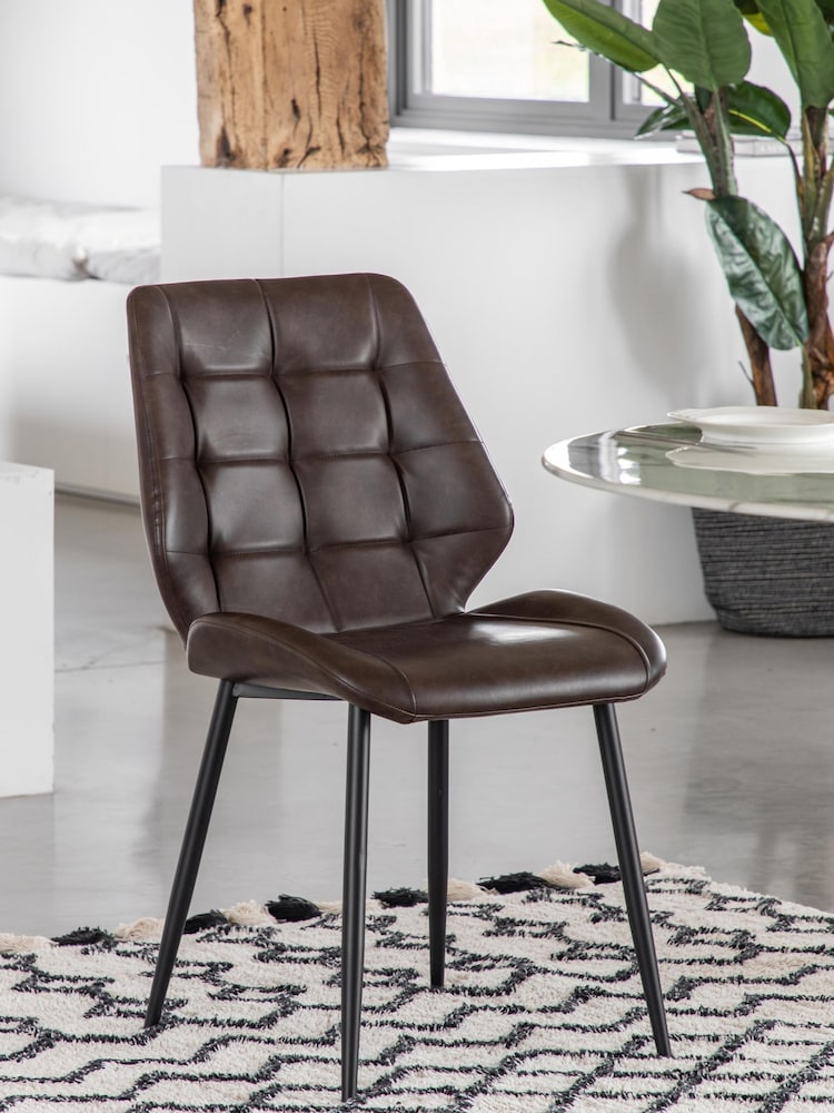 Gallery Home Brown Set of 2 Bromley Dining Chairs - Image 1 of 7 Gallery Home Brown Set of 2 Bromley Dining Chairs - Image 1 of 7