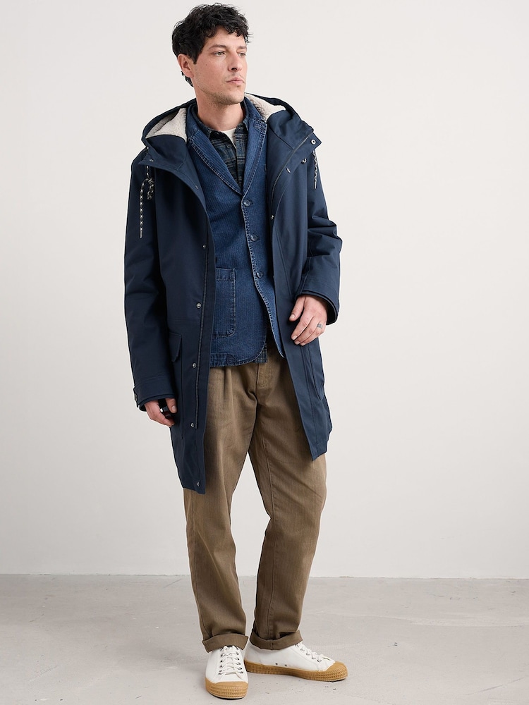 Seasalt Cornwall Blue Tidesman Coat - Image 1 of 3 Seasalt Cornwall Blue Tidesman Coat - Image 1 of 3