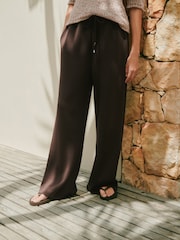 Chocolate Brown N. Premium Wide Leg Joggers - Image 2 of 8