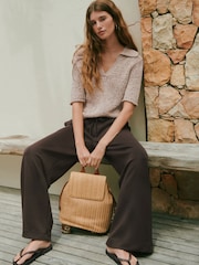 Chocolate Brown N. Premium Wide Leg Joggers - Image 3 of 8