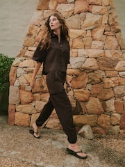 Chocolate Brown N. Premium Cargo Pocket Cuffed Joggers - Image 1 of 8