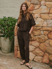 Chocolate Brown N. Premium Cargo Pocket Cuffed Joggers - Image 2 of 8