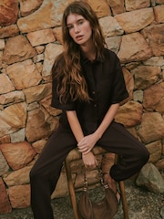 Chocolate Brown N. Premium Cargo Pocket Cuffed Joggers - Image 3 of 8