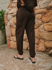 Chocolate Brown N. Premium Cargo Pocket Cuffed Joggers - Image 4 of 8