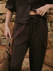 Chocolate Brown N. Premium Cargo Pocket Cuffed Joggers - Image 5 of 8