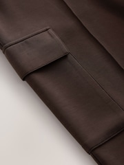 Chocolate Brown N. Premium Cargo Pocket Cuffed Joggers - Image 8 of 8