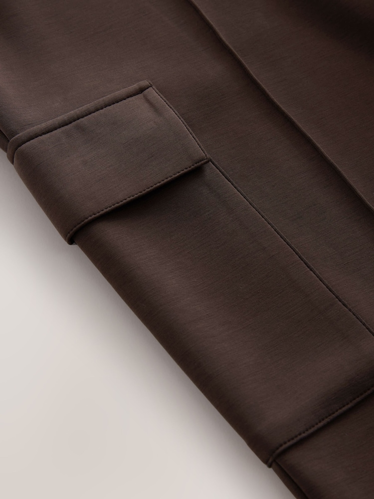 Chocolate Brown N. Premium Cargo Pocket Cuffed Joggers - Image 8 of 8