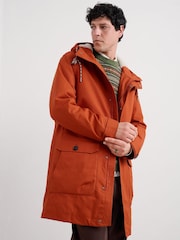 Seasalt Cornwall Orange Tidesman Coat - Image 3 of 8