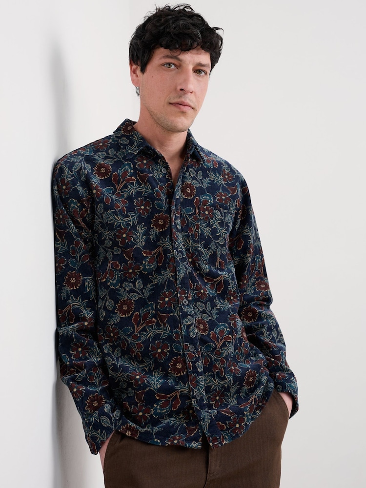 Seasalt Cornwall Blue Shoreman Printed Shirt - Image 1 of 5 Seasalt Cornwall Blue Shoreman Printed Shirt - Image 1 of 5